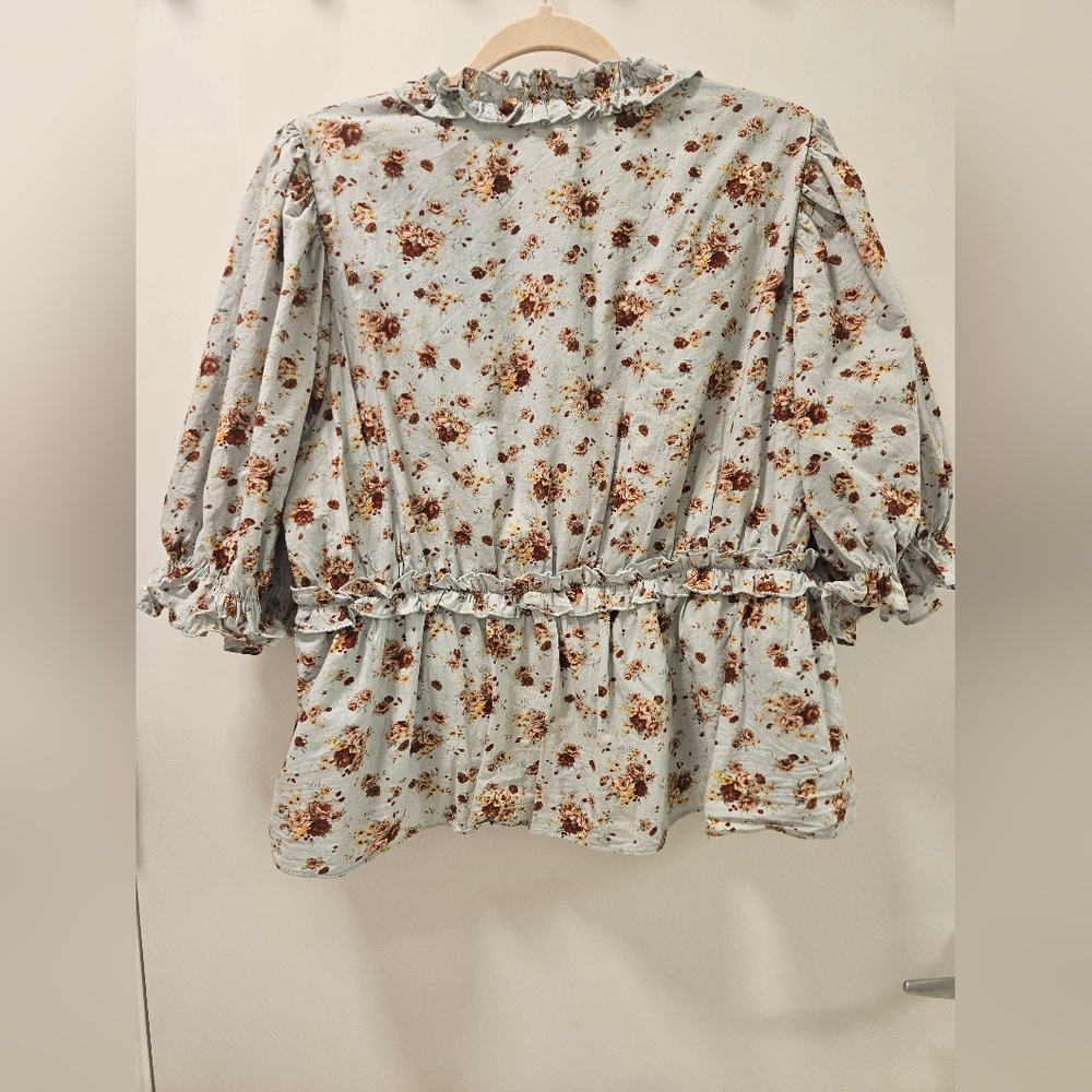 Tuckernuck Hyacinh House Rela Floral Ruffle Babydoll Blouse Size M - Picture 6 of 13